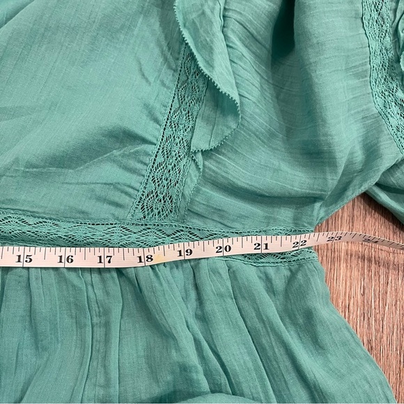 Free People Seashell Skort Romper Women’s Med Green Cotton Oversized Boho Gauzy - Picture 8 of 10